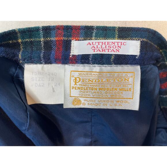 Vintage 1970s Pendleton Allison Tartan Plaid Wool Midi Skirt Size Small Preppy - Picture 7 of 9